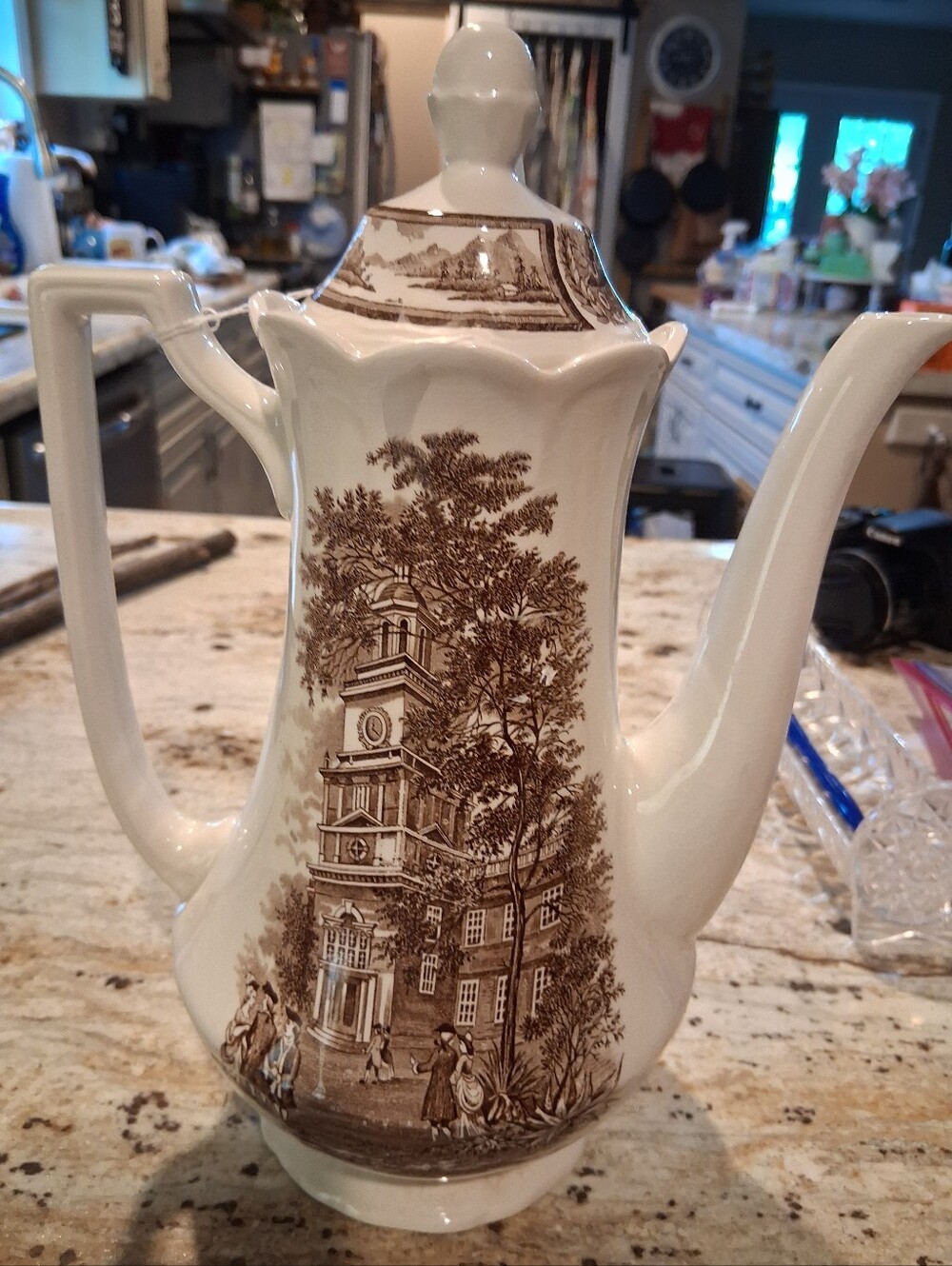 Meakin Transferware Ironstone Teapot